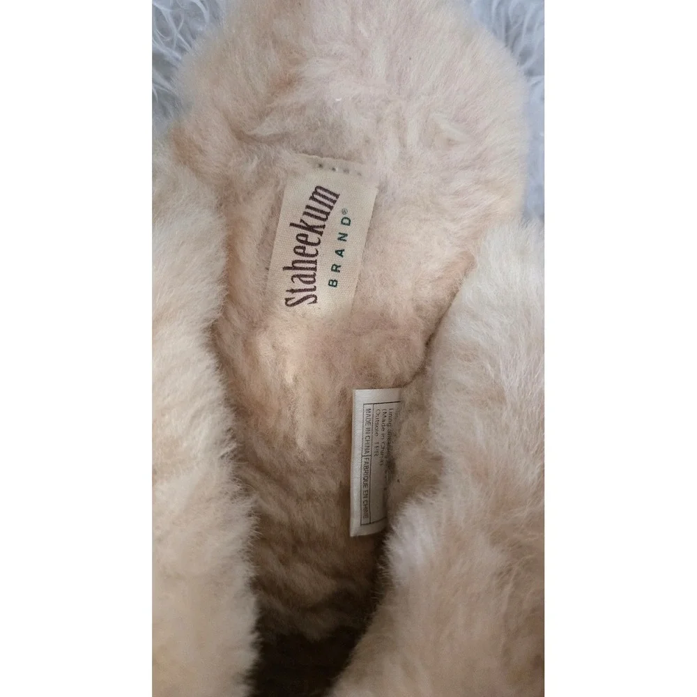 Staheekum Cressida-Wheat Suede Shearling Wool Scuff Slippers Women 8 Brown - Picture 3 of 9